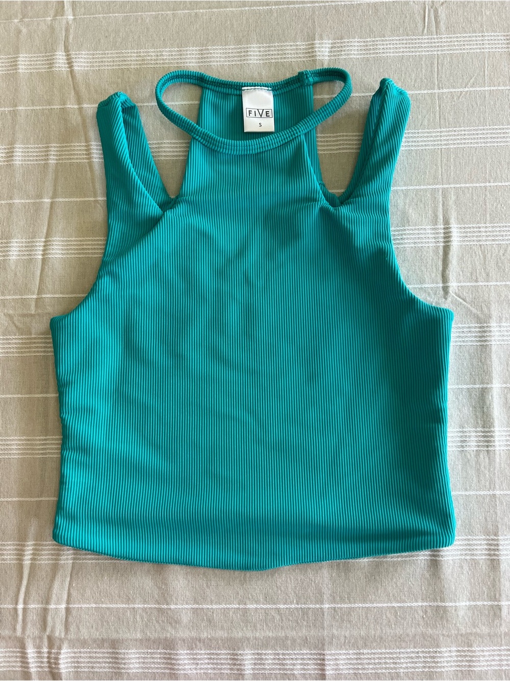 Five Teal Ribbed Tank Top - Women's